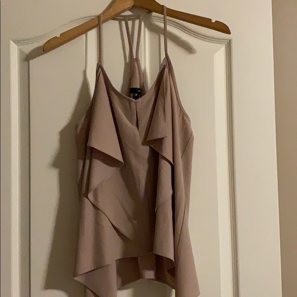 BNWT Aqua Bloomingdale’s Ruffle Front High Low Tank Top M Blush ⭐️ HOST PICK! - Picture 3 of 7